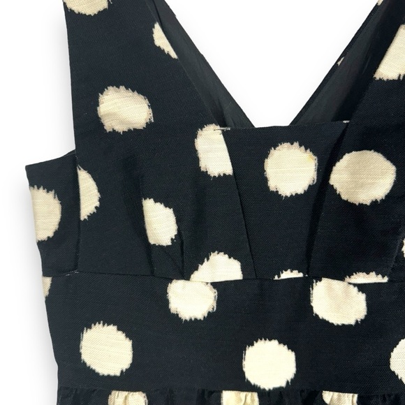 4 for $40 SALE!LOFT Factory V Neck Polka Dot Midi Dress, Black/Cream Dot, Size 4 - Picture 5 of 13